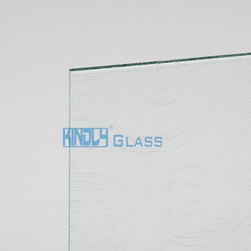 Acid Etched Design on Clear Glass 